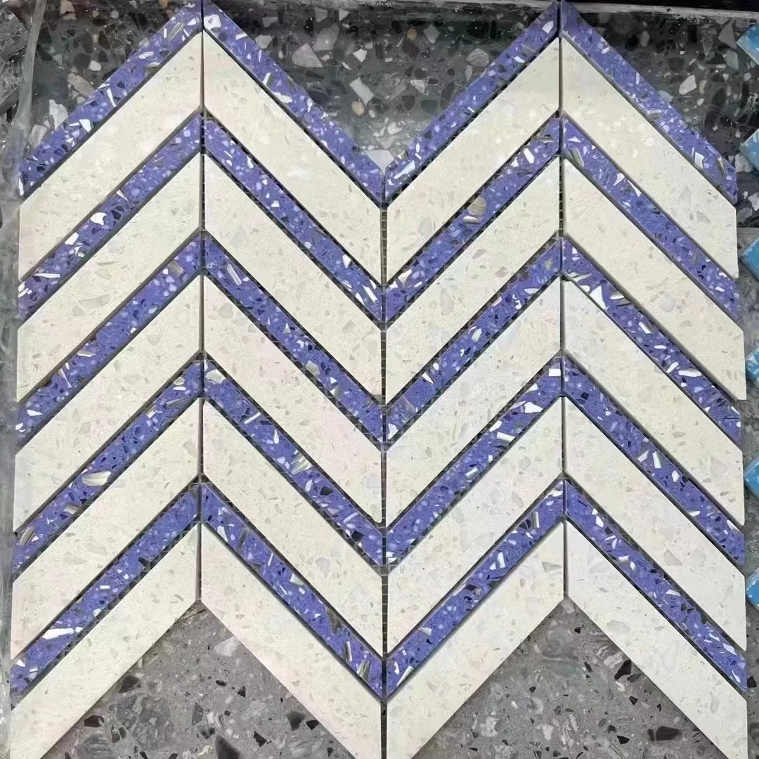 product irregular shape colorful terrazzo look mosaic tiles decorative background stone bathroom kitchen mosaic wall390-3