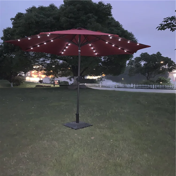 Good Quality Round Outdoor Pool Led Solar Light Corner Treasure Garden Umbrella With Crank Buy Outdoor Parasol Parasol Outdoor Outdoor Garden Beach Market Umbrella Parasol Product On Alibaba Com