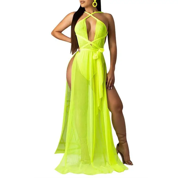 2019 Clothing Vendors Sexy Plain Color Maxi Dress With Side Split Ladies Evening Gown