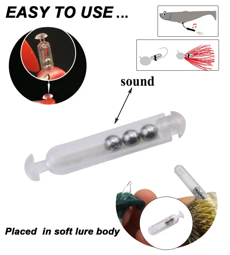 Fishing Lure Baits Plastic Rattles Insert Tube Rattles For Soft Worm