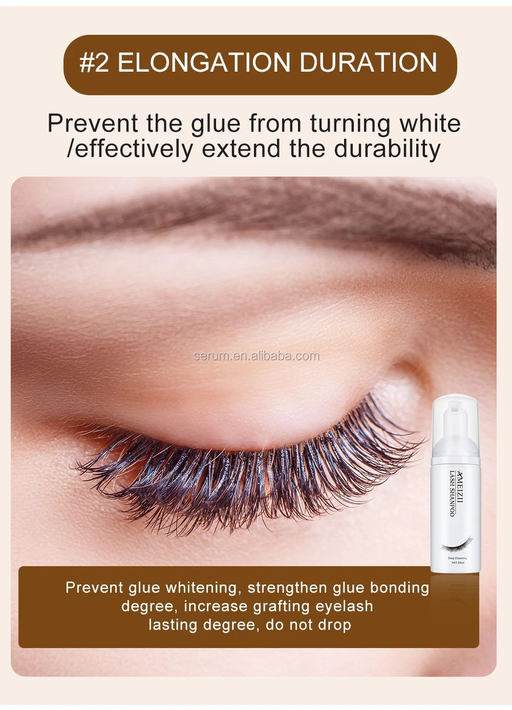 Wholesale Luxury Eyelash Shampoo Foam Organic Makeup Remover Mousse