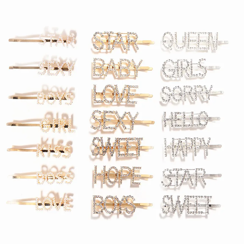 Fashion Word Hair Clip Fancy Hair Bobby Pins Crystal Bling Bobby Pins  Letter Hair Pin For Women Girls - Buy Decorative Hair Pins,Fancy Hair Bobby  Pins,Antique Hair Pins Product on 
