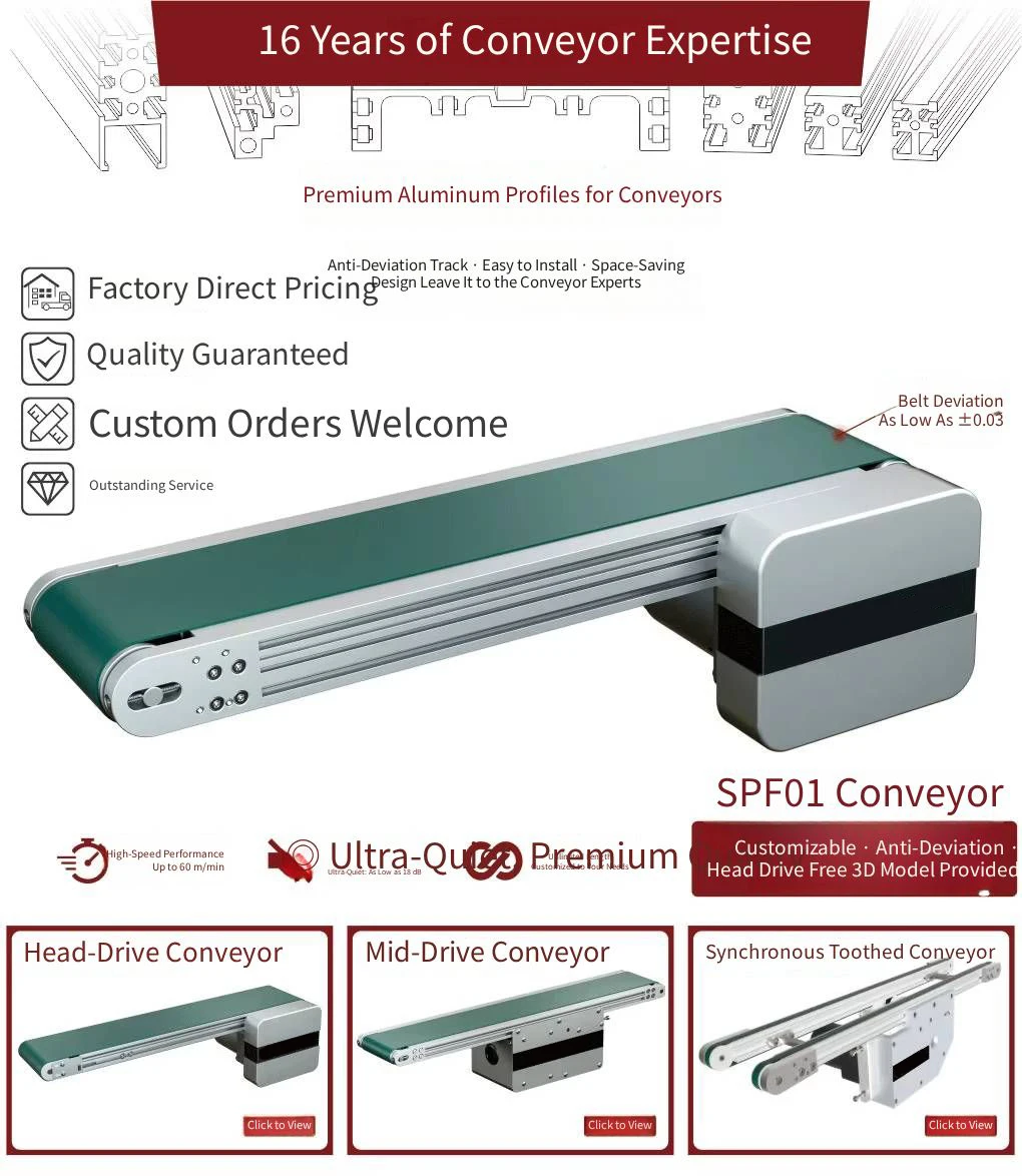 Custom-Made Automated Machinery 3D Model Design Professional Small Conveyor Belt Flat Belt for Heat Sink Application details