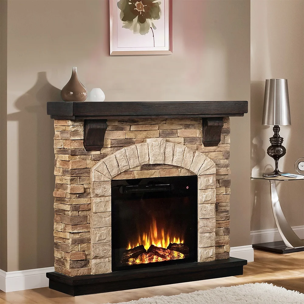 Decorative Polystone Electric Fireplace Mgo Mantel With Heater 110v ...