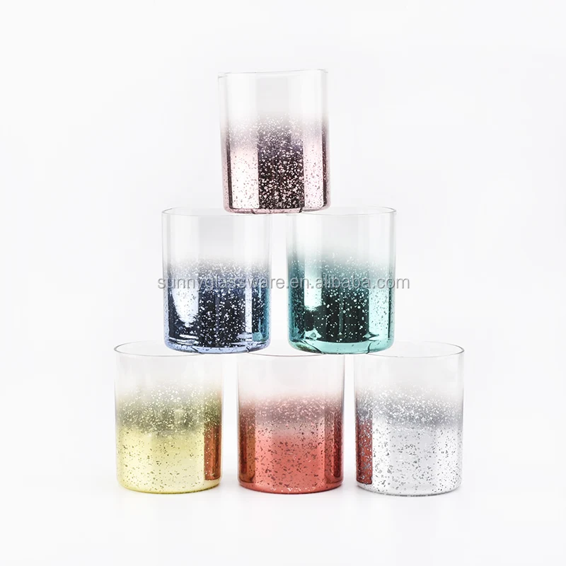 Colored Glass Candle Jars For Christmas Decoration