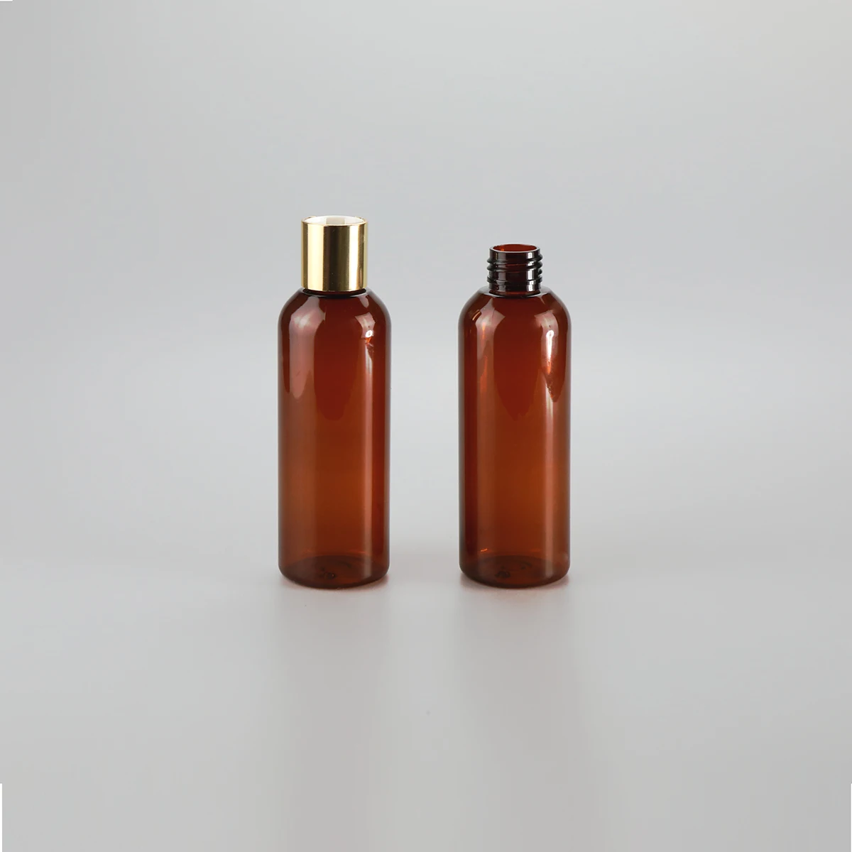 120毫升塑料瓶琥珀色宠物圆瓶w/螺丝顶盖