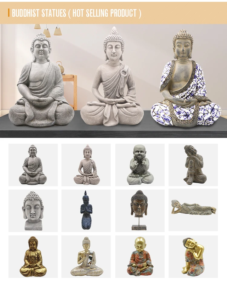 Wholesale Customized Fiberglass Standing Buddha Statue,Garden Decor