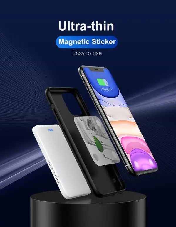 15W 20W 2 in 1 portable magnetic wireless charger power bank ultra-thin qi wireless charging powerbank for i Phone12 Samsung - ANKUX.COM
