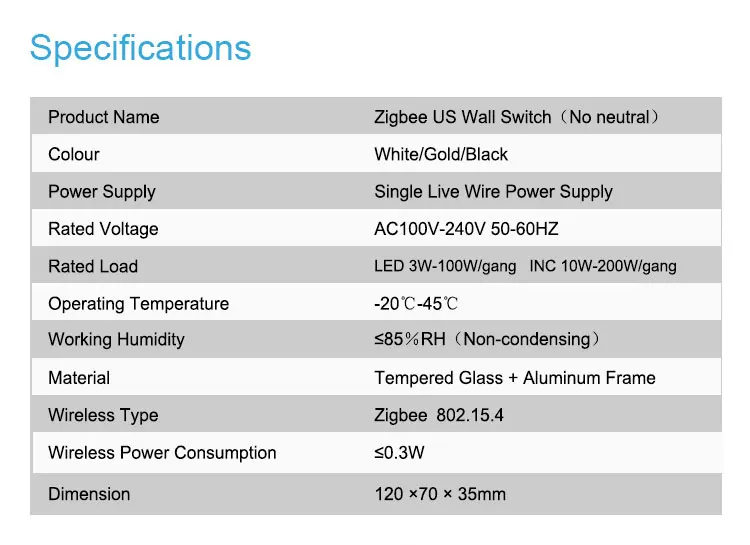 US Standad Zigbee Two Gang Button Touch Switch for Smart Home Smart Hotel Home Security Compatible with TuyaSmart and Smart Life - ANKUX.COM