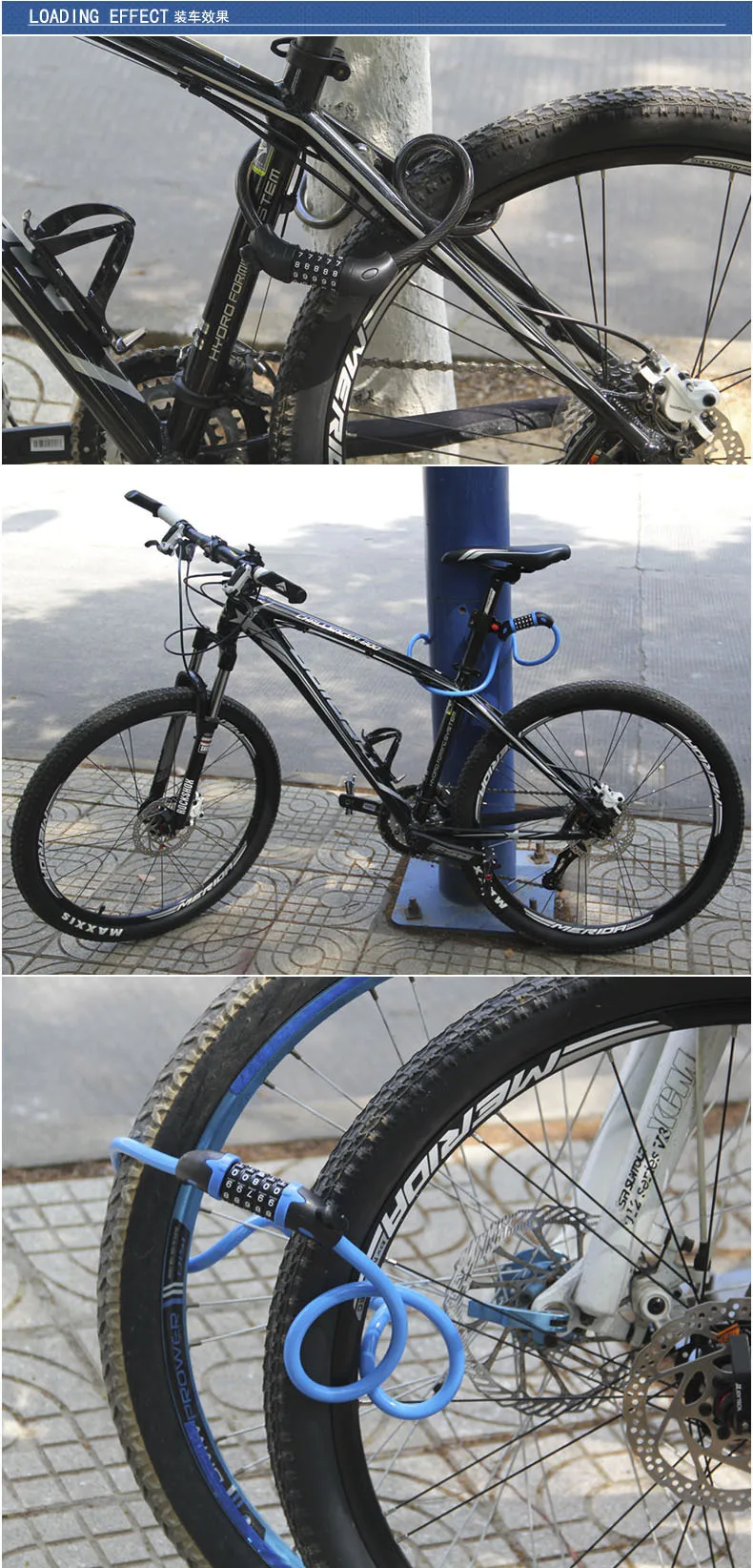 JNUYISW Candado de Bicicleta azul 120cm//12mm Cadena Bici Combinacion 5 Dígitos Cable de Acero de Alto Nivel de Seguridad para MTB Patinete Eléctrico Bicis Carretilla Puertas