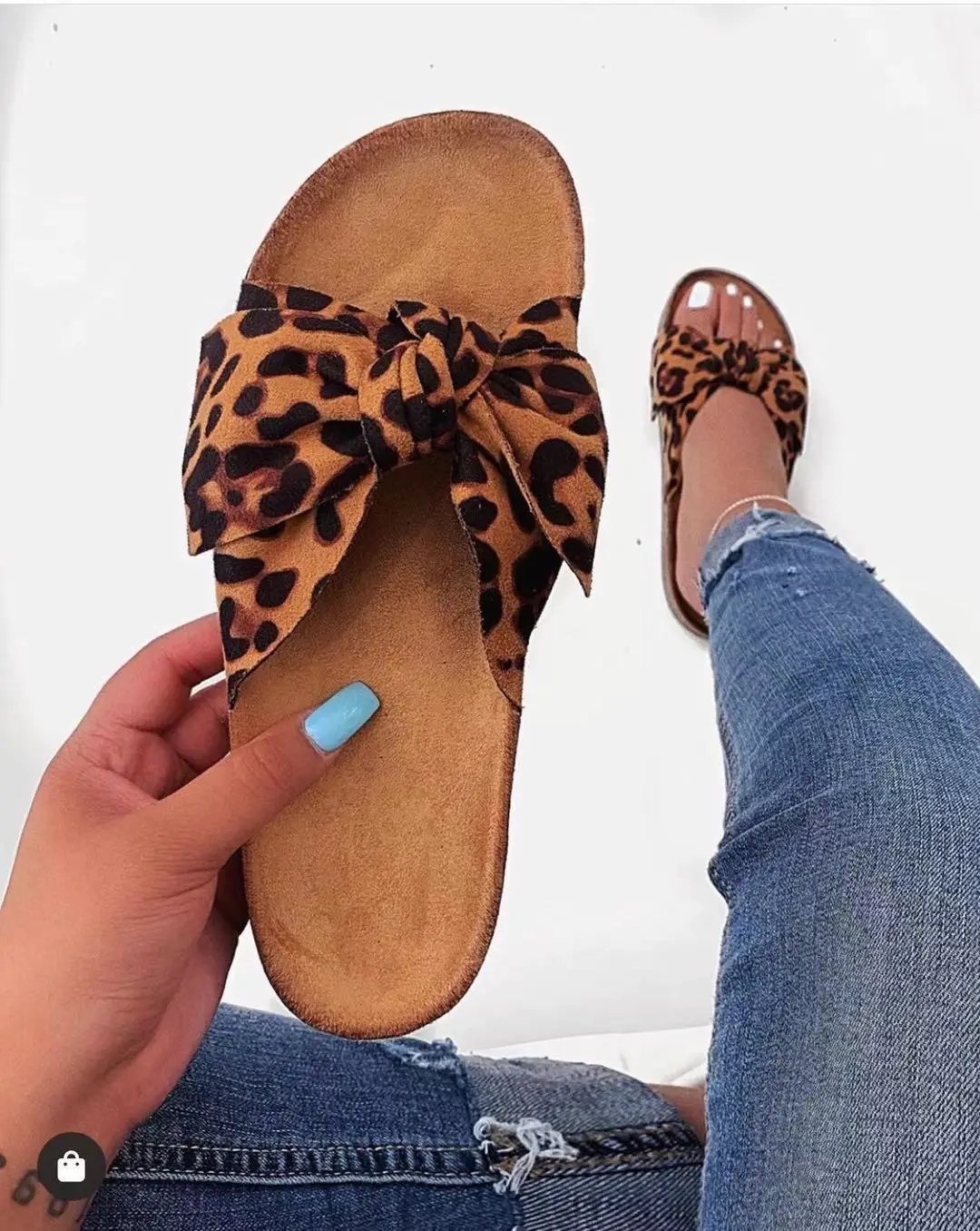 leopard knot sandals