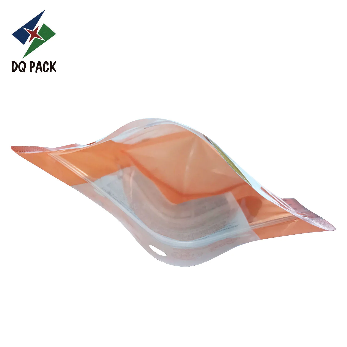 DQ PACK Gold Blocking Logo Clear Bag with zipper for Sunflower seeds Plastic Pouch