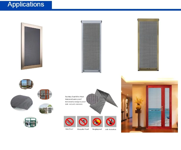 Top Quality 304 316 Stainless Steel Security Window/Door Screen  woven mesh