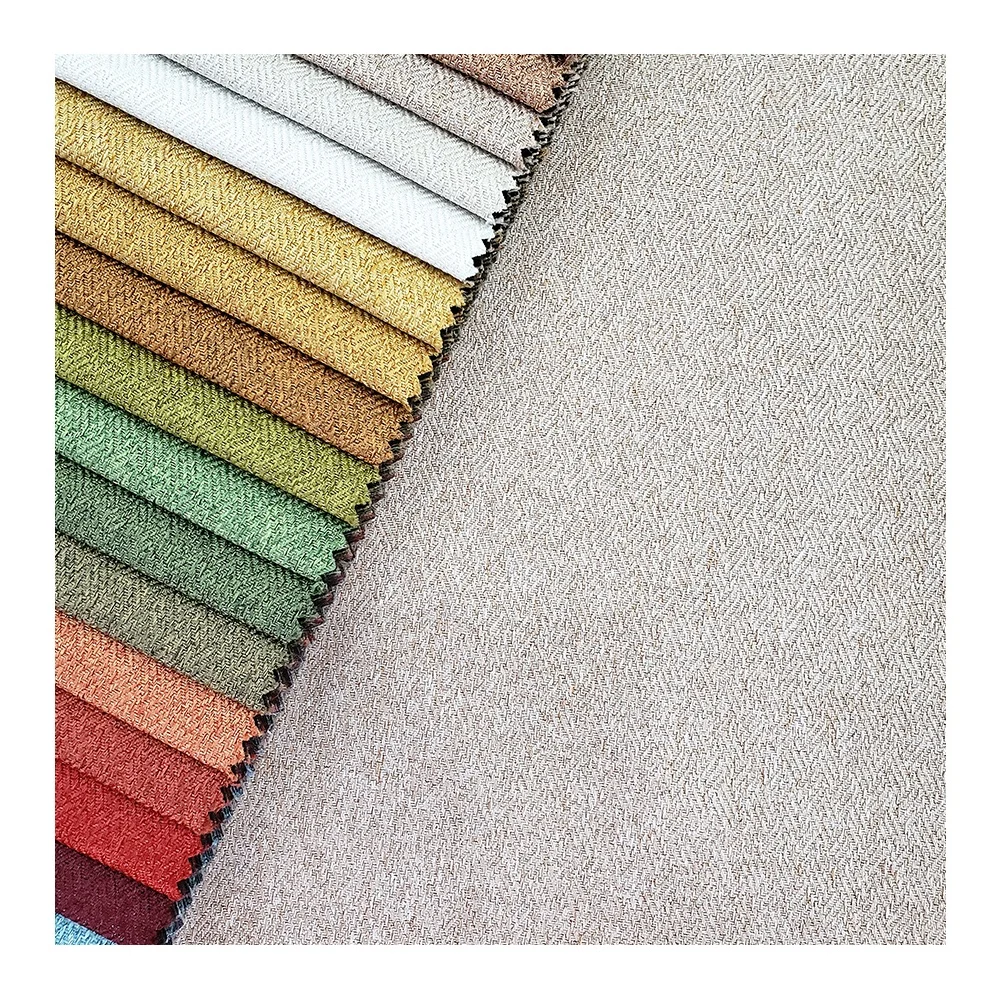 100% 涤纶亚麻平纹内饰沙发面料免费样品