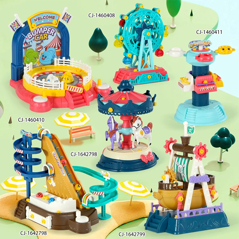 Wholesale Plastic Mini Amusement Park Play Set Kids Educational DIY Toys For 2021