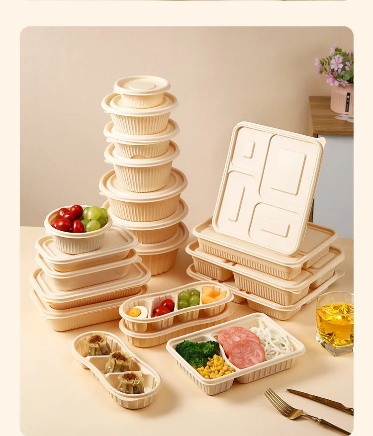 Biodegradable Disposable Corn Starch PFAS Free Microwavable Food Tray ...
