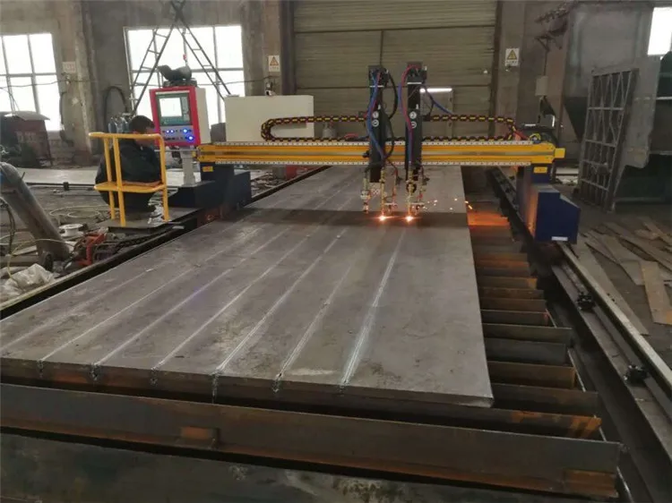 Gantry type CNC plasma flame cutter machine metal cutting machine huayuan power source glk200