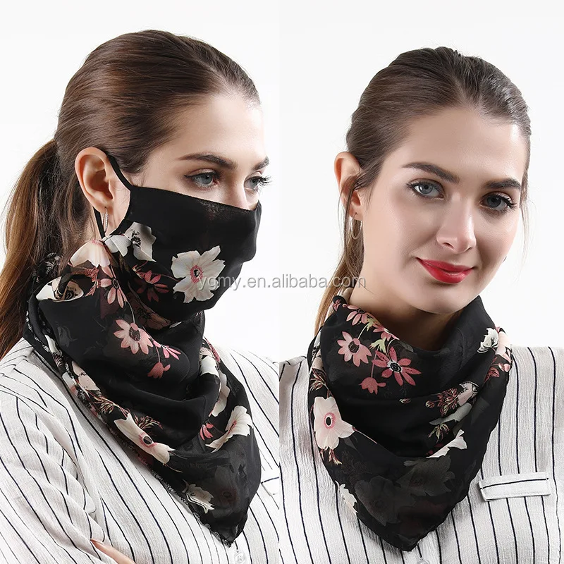 Renile Womens Adjustable Sun Protection Face Scarf Breathable Print