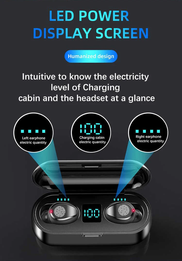 Wireless popular 1200mah Battery Bank function handsfree Portable Blue tooth LED Display headphone - ANKUX.COM
