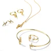 Yellow gold plated 925 Sterling Silver Lightning Bolt Thunder Flash Charm lightning jewelry sets