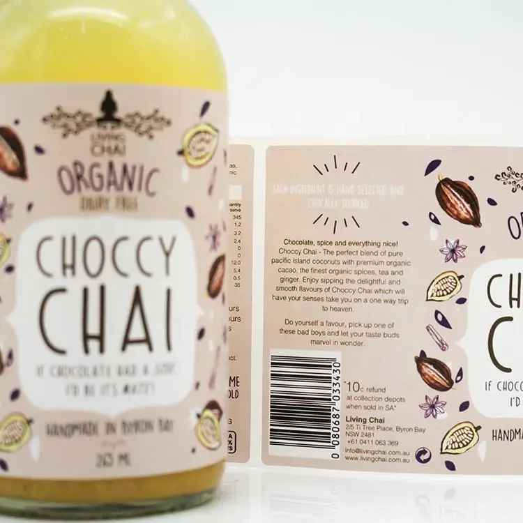 Custom Printing Logo Honey Food Label For Jar/glass Beverage Bottle