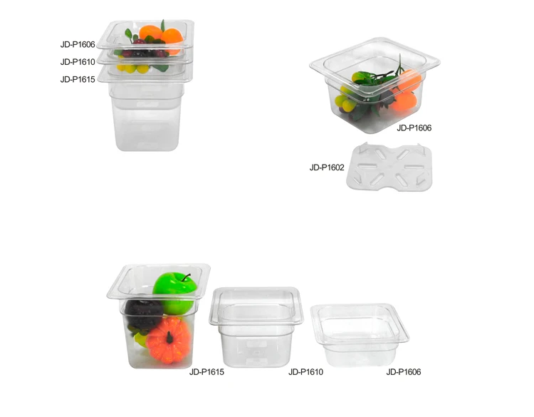 Custom Clear Plastic Unbreakable Polycarbonate Gastronorm 1/1 Gn