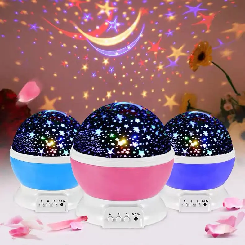 Amazon sensor KIDS 3D usb rechargeable dream rotating star sky led projection light led projection lamp