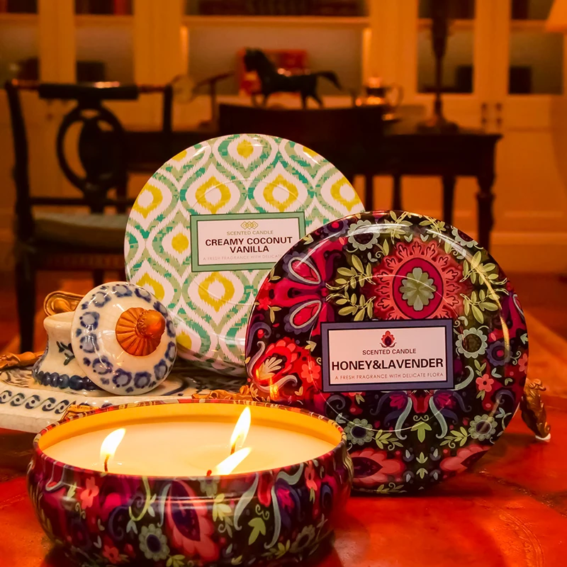 Customized Design Tin Can Candles Scented Luxury Cinnamon Scented