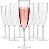Plastic Champagne Flutes Disposable Plastic Wine Glasses Set for Wedding 6 oz Disposable Champagne Flutes