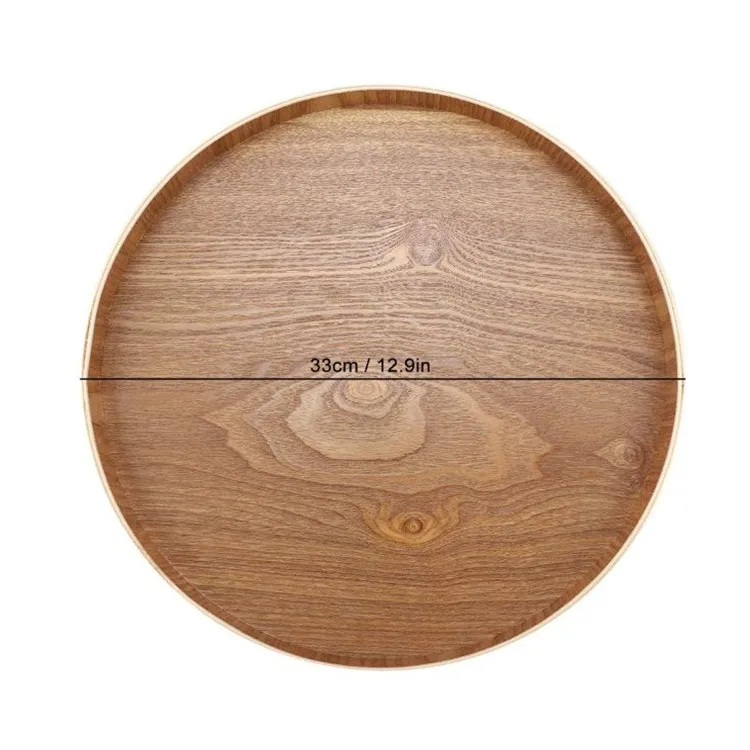 large wooden tray round