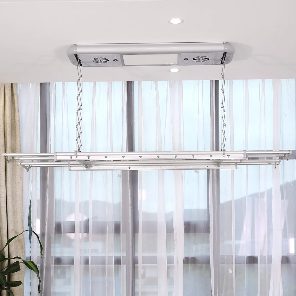 Smart Electric Ceiling Mounted Lifting Clothes Hanger Laundry Rack Wall