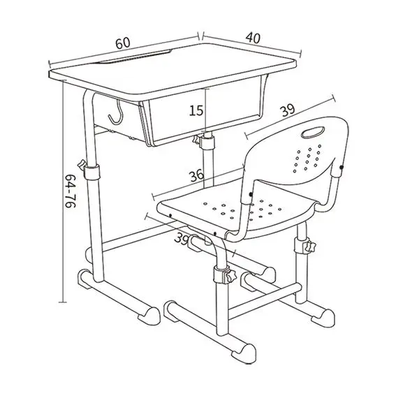 China School Furniture Manufacturers Height Adjustable Plastic Student