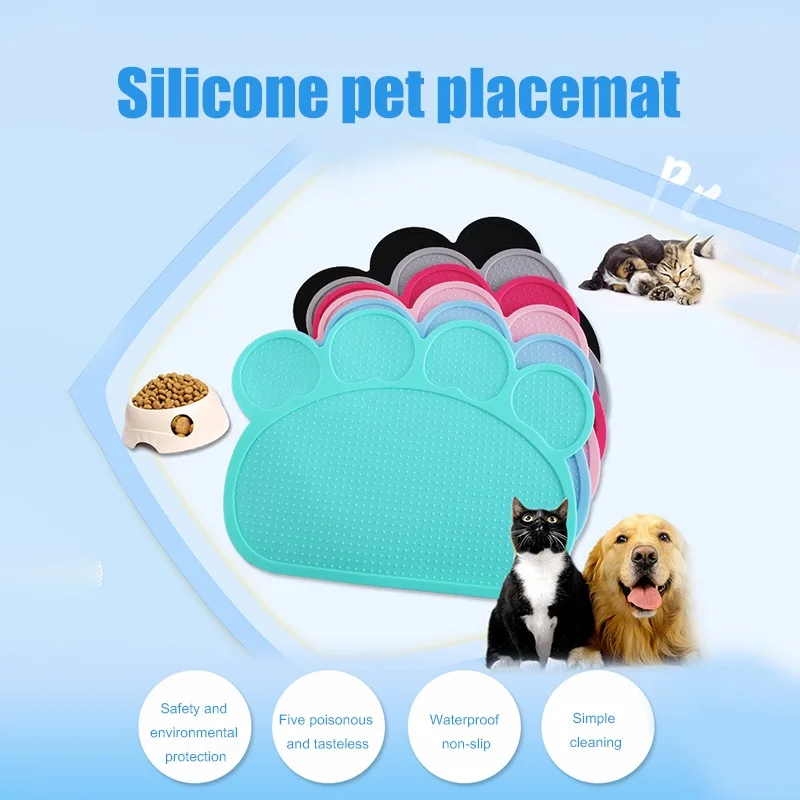 Waterproof Pet Mat For Dog Cat Silicone Pet Food Pad Pet Bowl Drinking