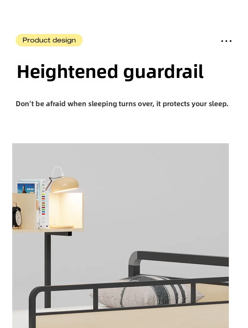 product modern two layer conjoined bunk iron bed student dormitory metal bunk bed-22