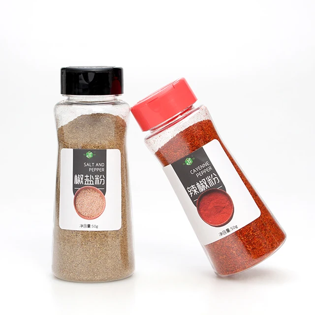 Cheap Discount Pepper Plastic Seal Spice Jar 950ml Round Shape Clear