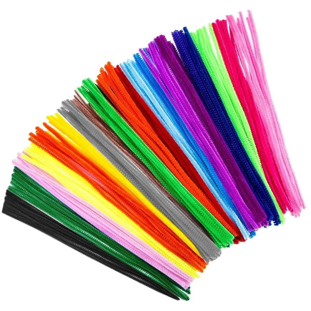 1000 Pcs Pipe Cleaners Chenille Stems with 100 Accessories，10 Assorted Colors for DIY Art Craft Decorations 6 mm x 12 inch 