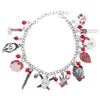 New Halloween Fashion Gift Chucky Face Charm Bracelets Stephen Kings IT Penny Wise Jason Hockey Horror Bracelet For Women Men