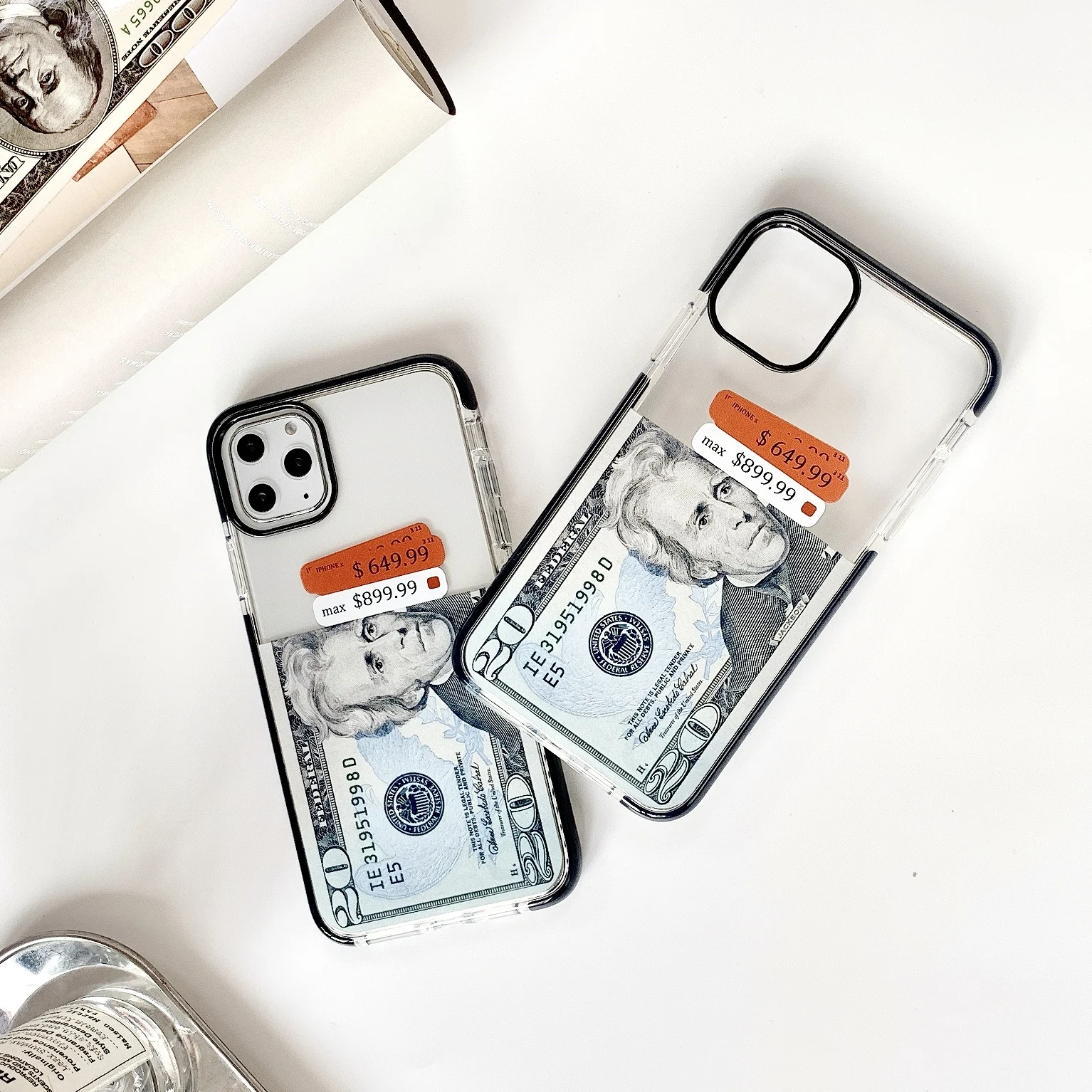 New Creative Designers Phone Case Banknote Moneycash Dollar Clear Cover ...