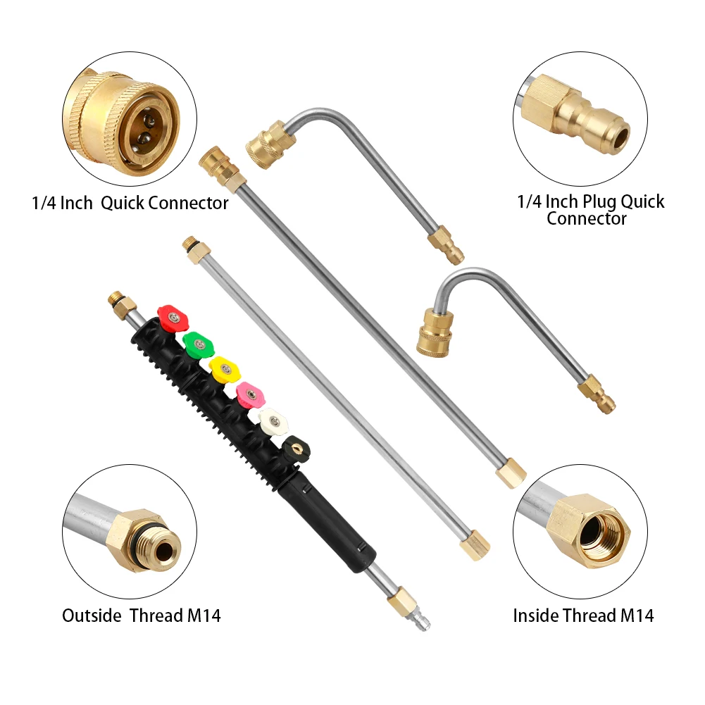 90 Degrees U Curved Connecting Rod 1/4 Inch Quick Connect 4000 Psi