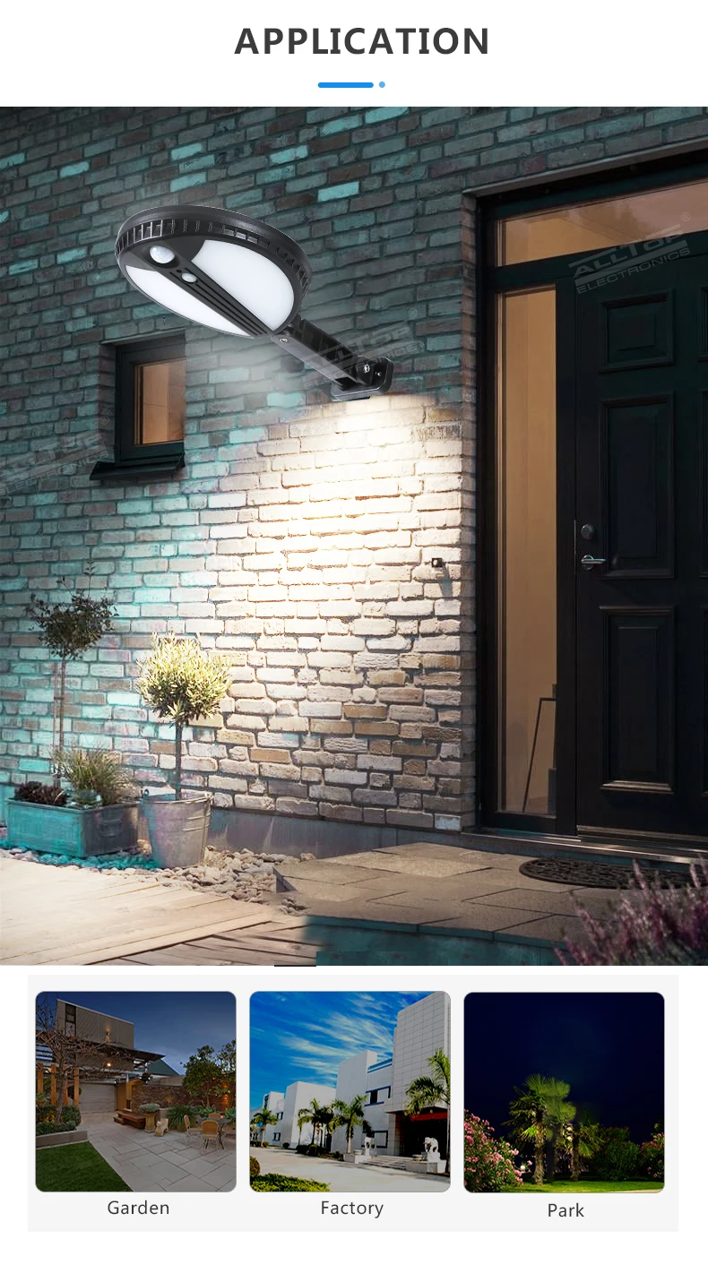 ALLTOP Modern design wall light outdoor garden road lighting ABS material 5w led solar wall light