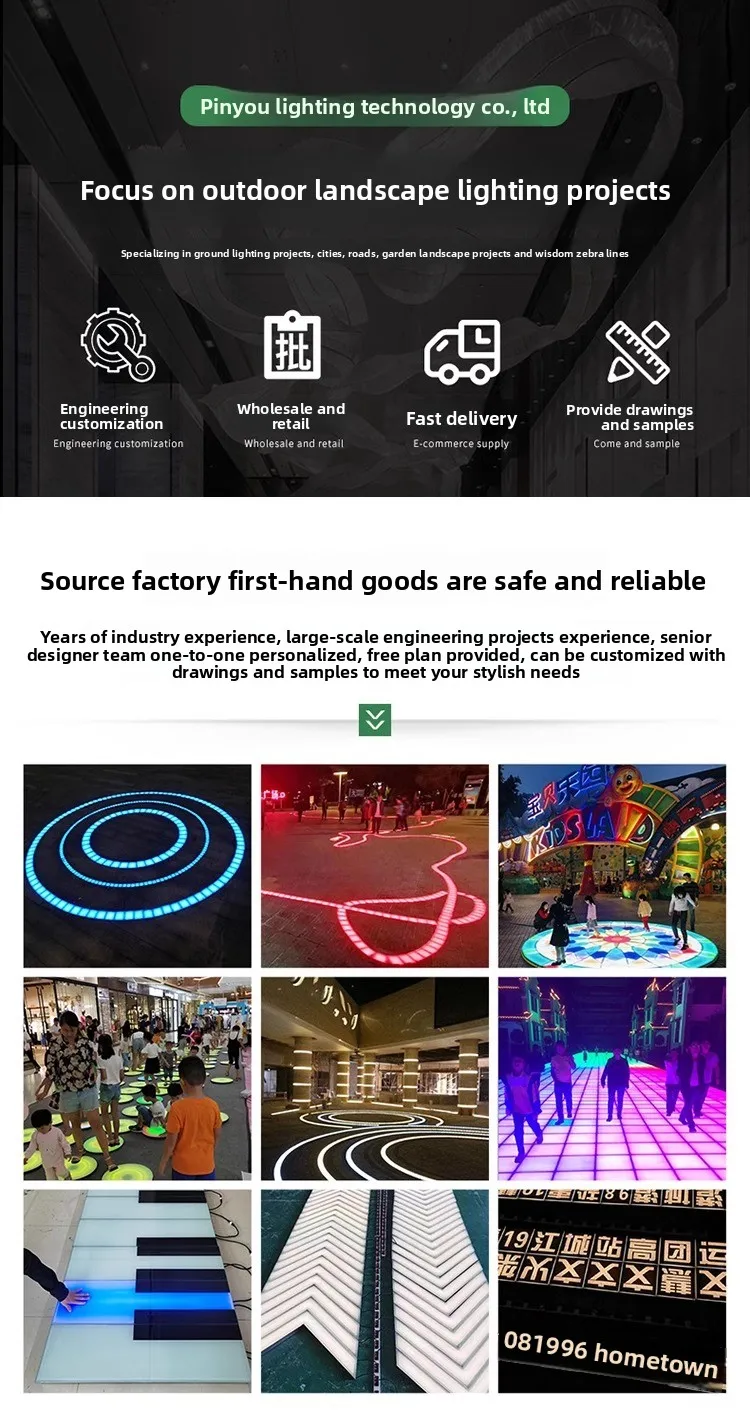 product aluminum led outdoor waterproof curved underground light dmx512 rgb embedded square park irregular ground tile landscape ip67-1