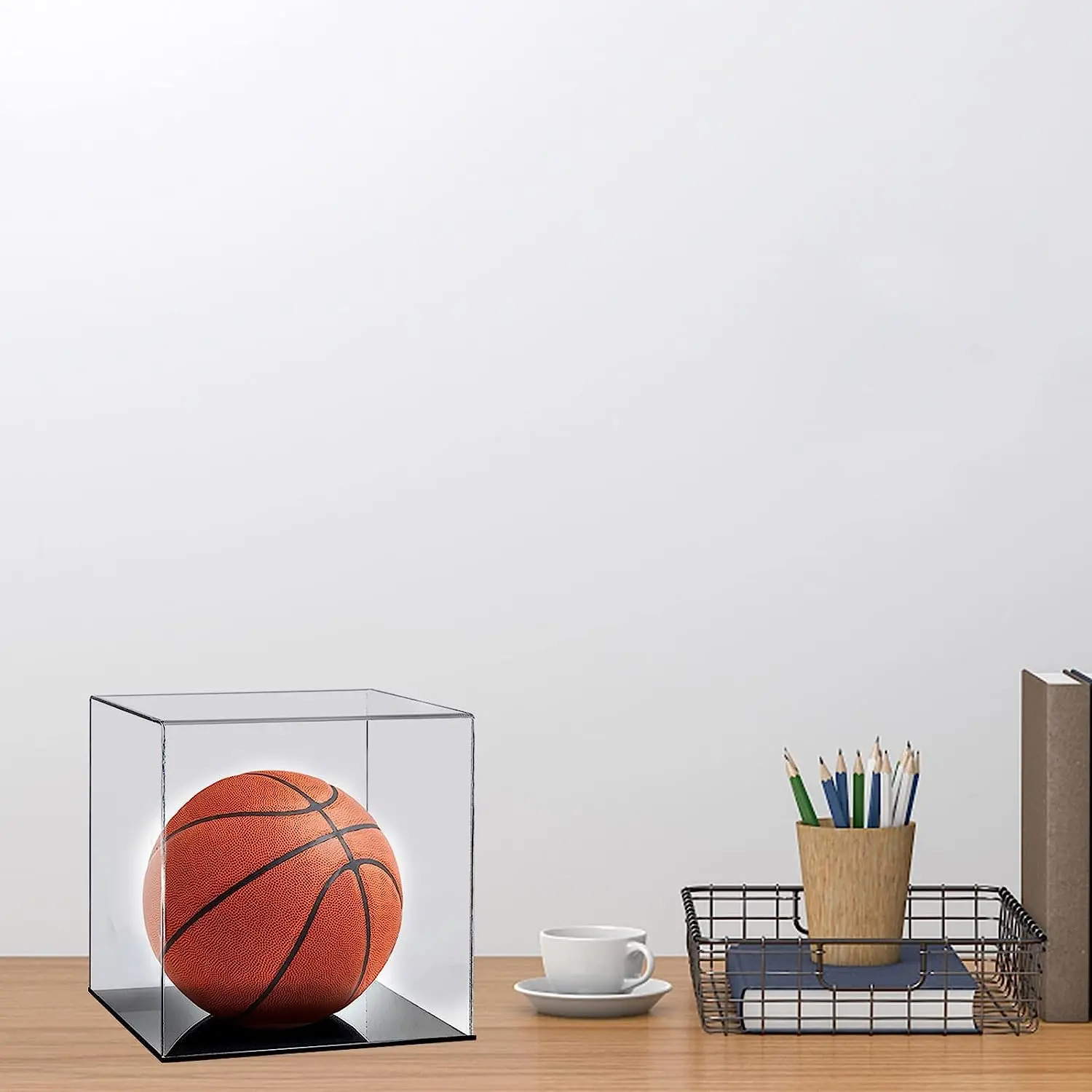 Clear Acrylic Basketball Display Box Toy Display Case With Uv