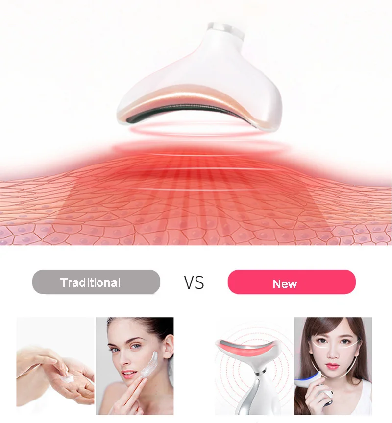 Facial & neck massager lifting firming wrinkle removal beauty instrument