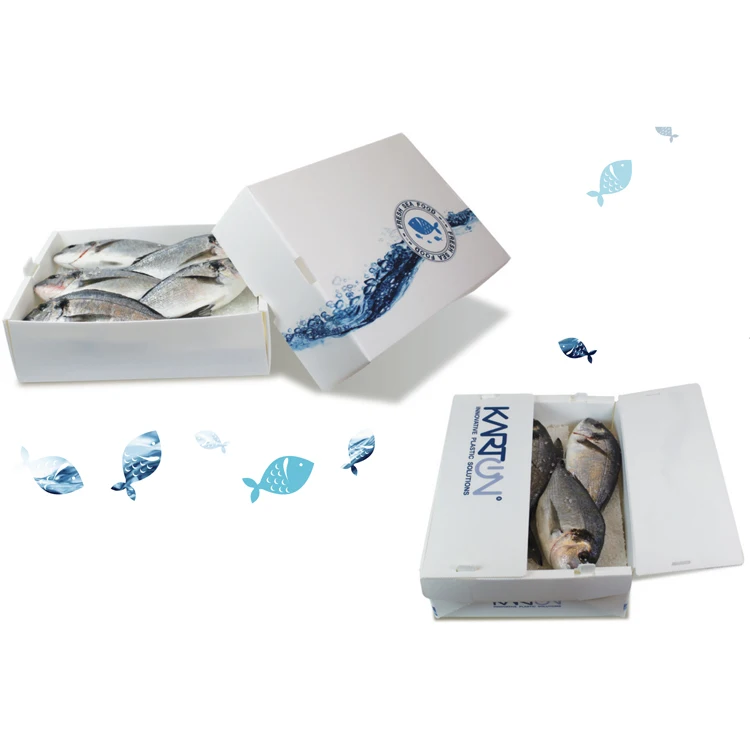 Frozen Fish Seafood Packaging Boxes Waterproof Pp Corrugated Plastic