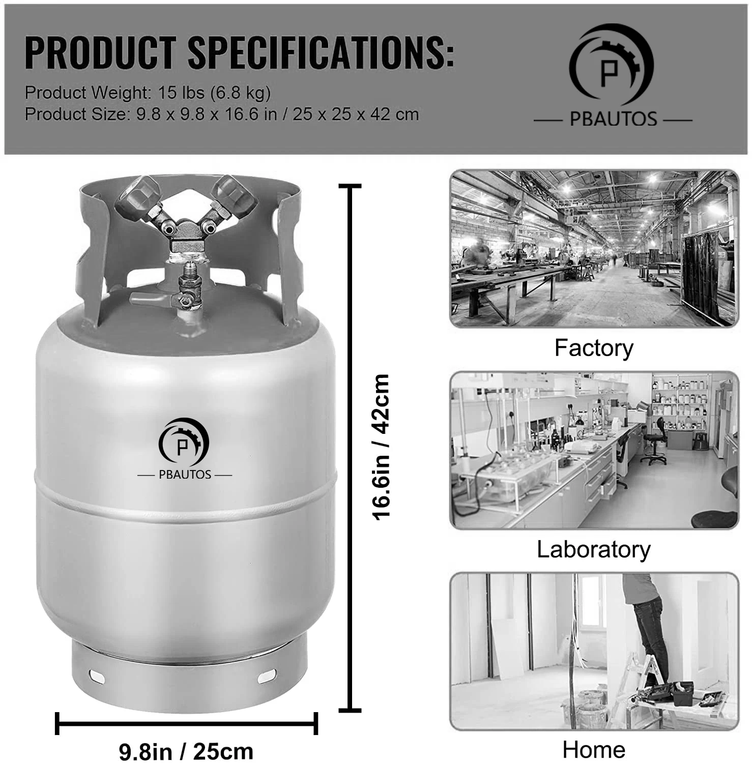 P Pbautos R134 R410 Refrigerant Gas Recovery Cylinder With Pressure