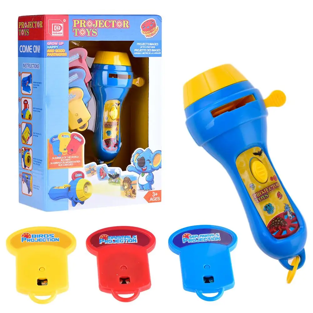 Kids Story Flashlight Projector Toy Torch Slide Baby Sleeping Story