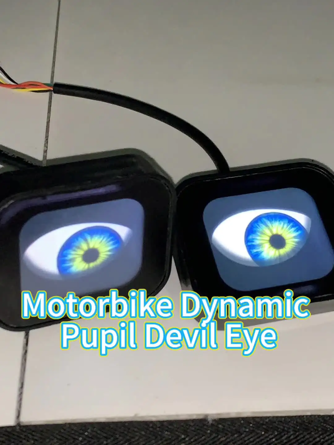Led-koplamp voor motorfiets met Angel Eyes DRL montage, E-mark E