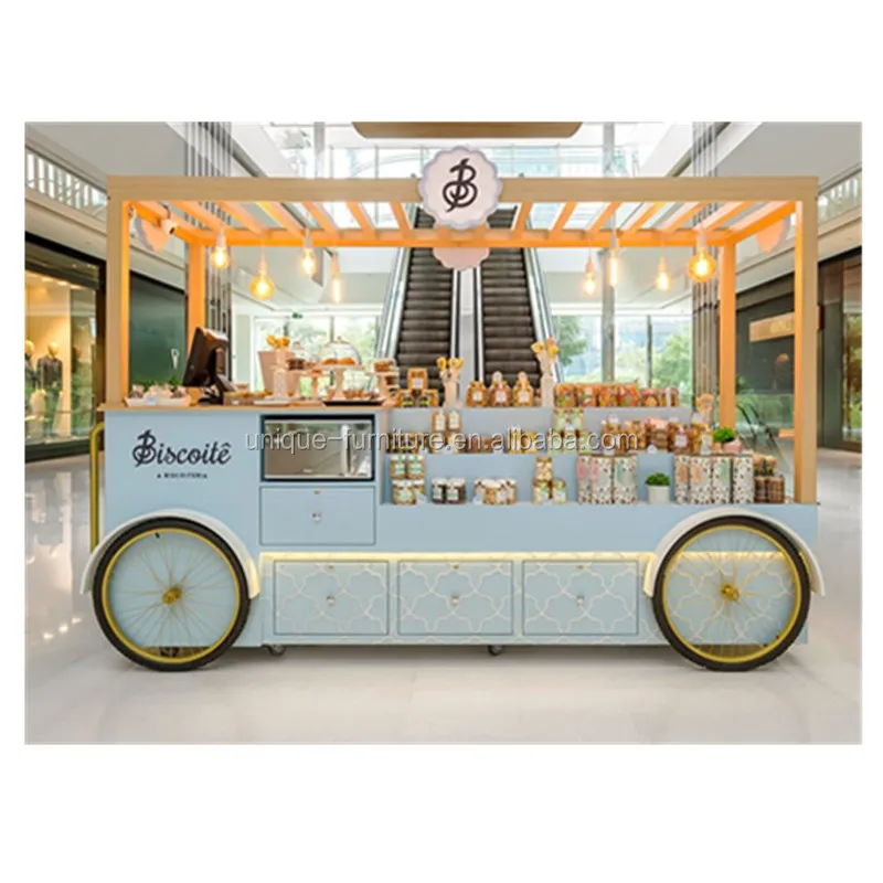 Commercial Customized Retail sweet food cake kiosk sandwich stands donut kiosk for food for sale