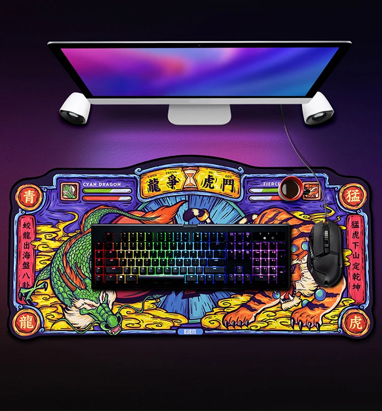 BUBM OEM Custom Chinoiserie Style Large Sublimation Gaming Desk Mousepad