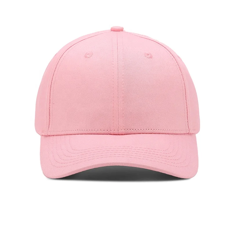 

Free shipping hot selling girls women ladies pink cotton baseball caps without logo